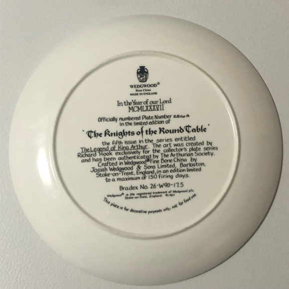 1987 Wedgwood King Arthur Decorative Plates 4, 5, & 6 Wedding Lancelot Knights - Picture 11 of 15